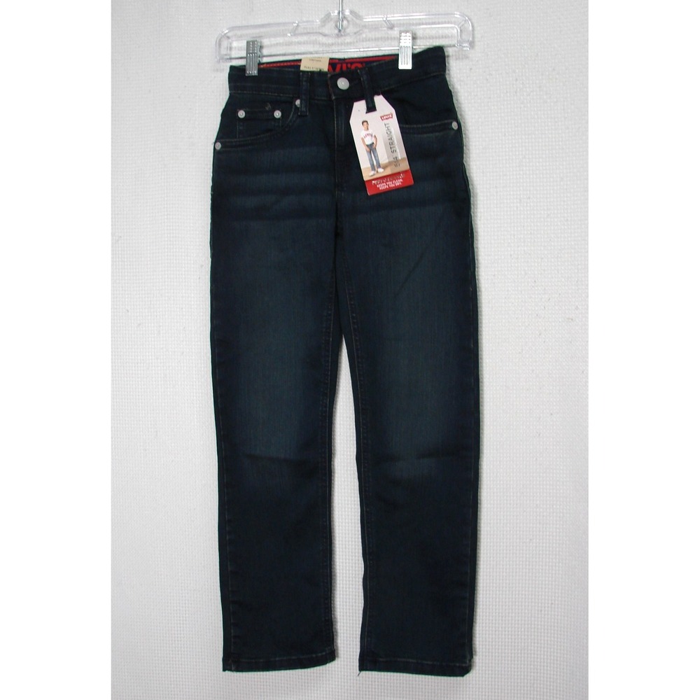 New Levis 514 Straight Jeans Youth Sz 8 Regular W24 L25 Dark Blue Denim Boys